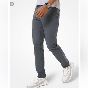 MICHAEL KORS MENS Parker Slim-Fit Stretch-Twill Pants blue size 36/32